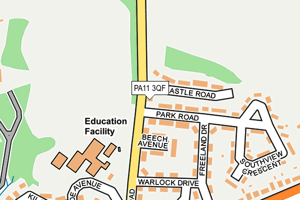 PA11 3QF map - OS OpenMap – Local (Ordnance Survey) PA11 3QF map - OS OpenMap – Local (Ordnance Survey)