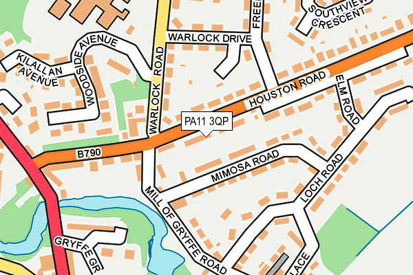 PA11 3QP map - OS OpenMap – Local (Ordnance Survey) PA11 3QP map - OS OpenMap – Local (Ordnance Survey)
