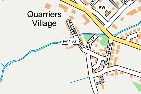 PA11 3QT map - OS OpenMap – Local (Ordnance Survey) PA11 3QT map - OS OpenMap – Local (Ordnance Survey)