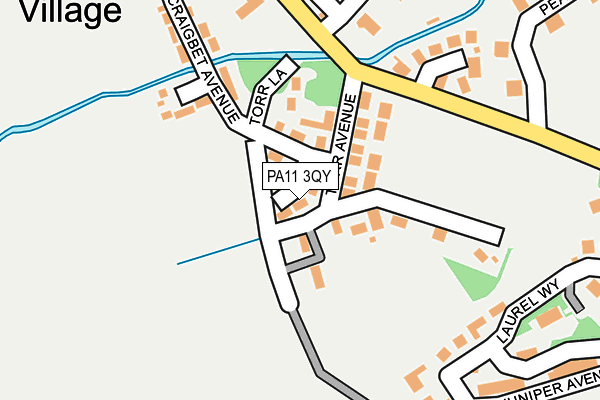 PA11 3QY map - OS OpenMap – Local (Ordnance Survey) PA11 3QY map - OS OpenMap – Local (Ordnance Survey)