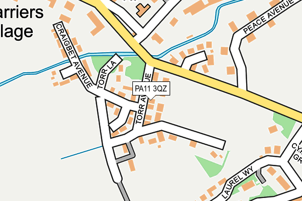 PA11 3QZ map - OS OpenMap – Local (Ordnance Survey) PA11 3QZ map - OS OpenMap – Local (Ordnance Survey)