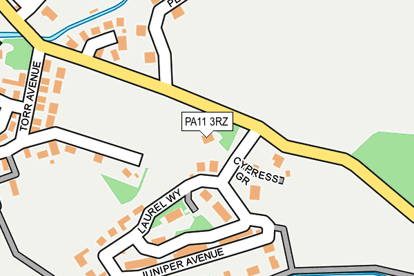 PA11 3RZ map - OS OpenMap – Local (Ordnance Survey) PA11 3RZ map - OS OpenMap – Local (Ordnance Survey)