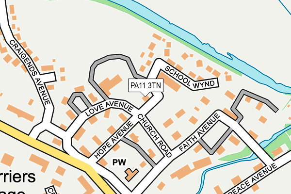 PA11 3TN map - OS OpenMap – Local (Ordnance Survey) PA11 3TN map - OS OpenMap – Local (Ordnance Survey)