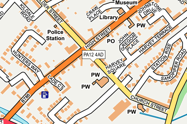 PA12 4AD map - OS OpenMap – Local (Ordnance Survey) PA12 4AD map - OS OpenMap – Local (Ordnance Survey)