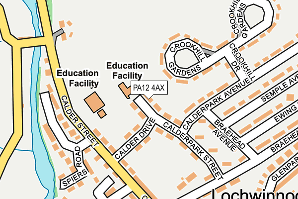 PA12 4AX map - OS OpenMap – Local (Ordnance Survey) PA12 4AX map - OS OpenMap – Local (Ordnance Survey)