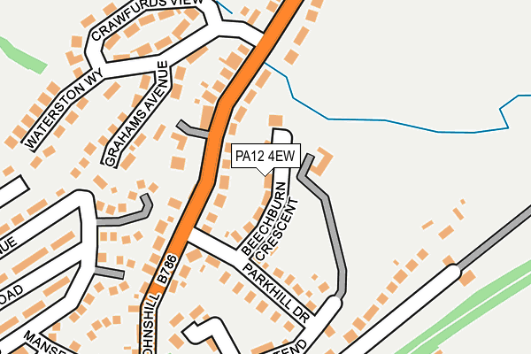 PA12 4EW map - OS OpenMap – Local (Ordnance Survey) PA12 4EW map - OS OpenMap – Local (Ordnance Survey)
