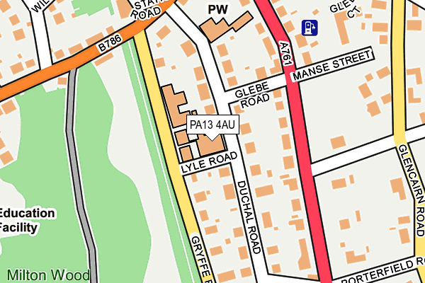 PA13 4AU map - OS OpenMap – Local (Ordnance Survey) PA13 4AU map - OS OpenMap – Local (Ordnance Survey)