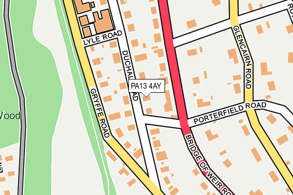 PA13 4AY map - OS OpenMap – Local (Ordnance Survey) PA13 4AY map - OS OpenMap – Local (Ordnance Survey)