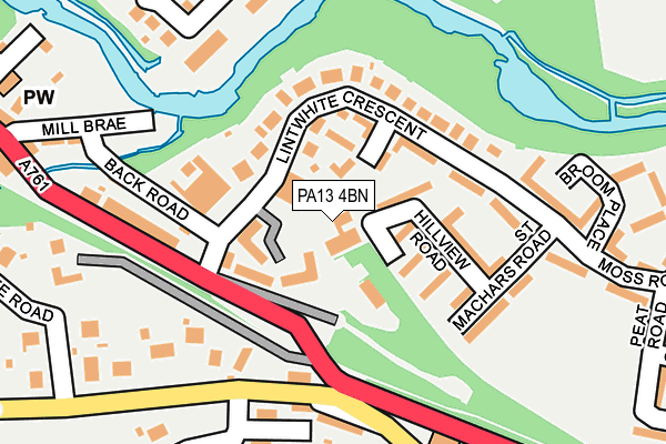 PA13 4BN map - OS OpenMap – Local (Ordnance Survey) PA13 4BN map - OS OpenMap – Local (Ordnance Survey)