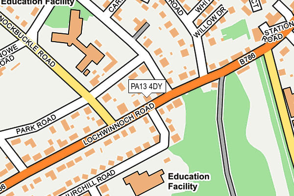 PA13 4DY map - OS OpenMap – Local (Ordnance Survey) PA13 4DY map - OS OpenMap – Local (Ordnance Survey)