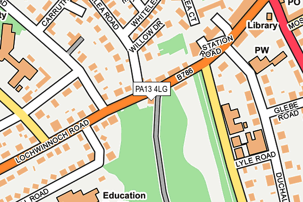 PA13 4LG map - OS OpenMap – Local (Ordnance Survey) PA13 4LG map - OS OpenMap – Local (Ordnance Survey)