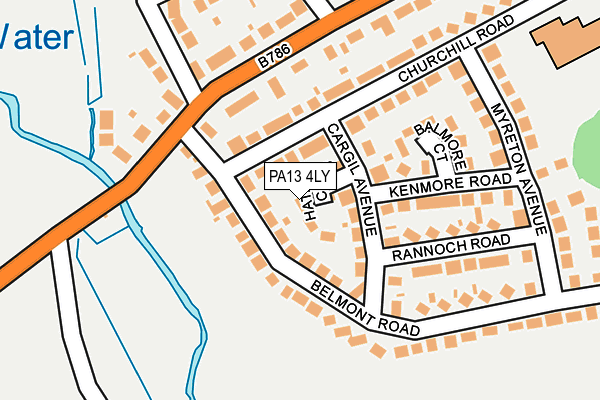 PA13 4LY map - OS OpenMap – Local (Ordnance Survey) PA13 4LY map - OS OpenMap – Local (Ordnance Survey)