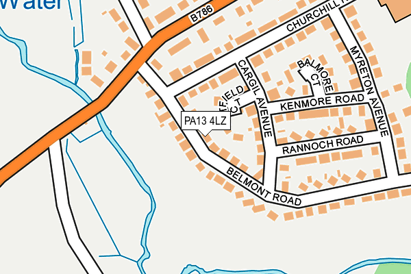 PA13 4LZ map - OS OpenMap – Local (Ordnance Survey) PA13 4LZ map - OS OpenMap – Local (Ordnance Survey)