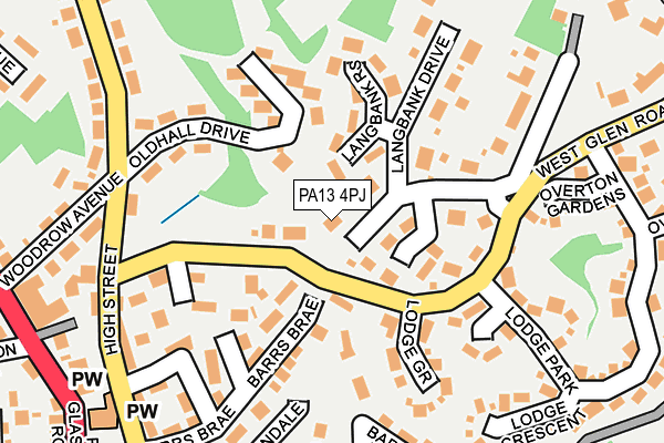 PA13 4PJ map - OS OpenMap – Local (Ordnance Survey) PA13 4PJ map - OS OpenMap – Local (Ordnance Survey)