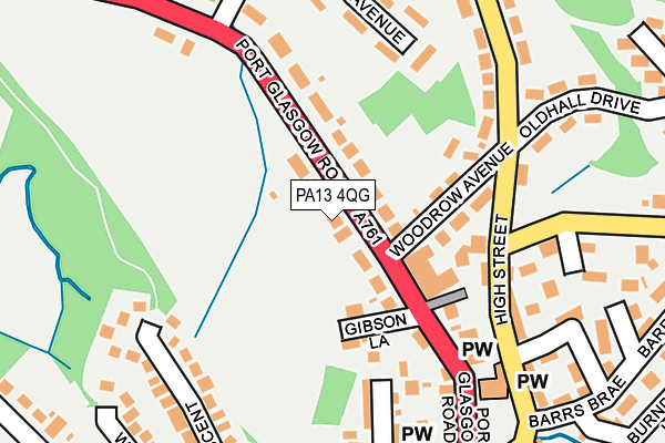 PA13 4QG map - OS OpenMap – Local (Ordnance Survey) PA13 4QG map - OS OpenMap – Local (Ordnance Survey)