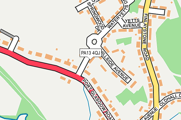 PA13 4QJ map - OS OpenMap – Local (Ordnance Survey) PA13 4QJ map - OS OpenMap – Local (Ordnance Survey)