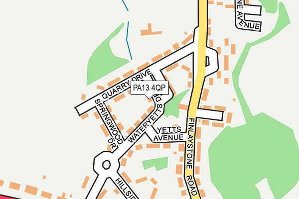 PA13 4QP map - OS OpenMap – Local (Ordnance Survey) PA13 4QP map - OS OpenMap – Local (Ordnance Survey)