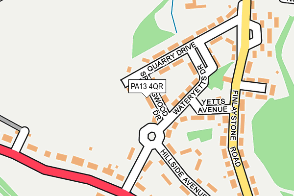 PA13 4QR map - OS OpenMap – Local (Ordnance Survey) PA13 4QR map - OS OpenMap – Local (Ordnance Survey)