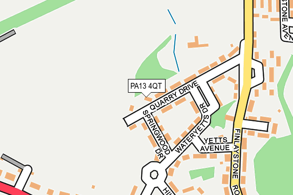 PA13 4QT map - OS OpenMap – Local (Ordnance Survey) PA13 4QT map - OS OpenMap – Local (Ordnance Survey)