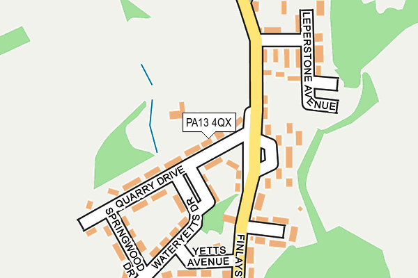 PA13 4QX map - OS OpenMap – Local (Ordnance Survey) PA13 4QX map - OS OpenMap – Local (Ordnance Survey)