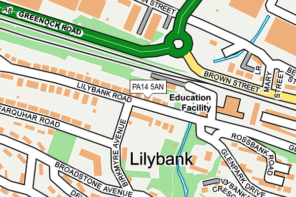 PA14 5AN map - OS OpenMap – Local (Ordnance Survey) PA14 5AN map - OS OpenMap – Local (Ordnance Survey)
