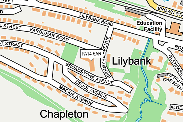 PA14 5AR map - OS OpenMap – Local (Ordnance Survey) PA14 5AR map - OS OpenMap – Local (Ordnance Survey)