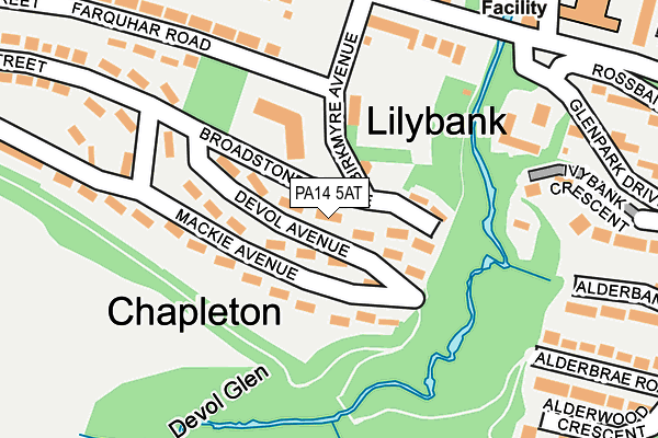 PA14 5AT map - OS OpenMap – Local (Ordnance Survey)
