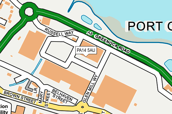 PA14 5AU map - OS OpenMap – Local (Ordnance Survey) PA14 5AU map - OS OpenMap – Local (Ordnance Survey)
