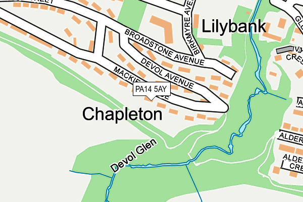 PA14 5AY map - OS OpenMap – Local (Ordnance Survey) PA14 5AY map - OS OpenMap – Local (Ordnance Survey)