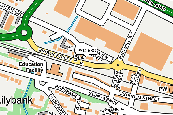 PA14 5BG map - OS OpenMap – Local (Ordnance Survey) PA14 5BG map - OS OpenMap – Local (Ordnance Survey)