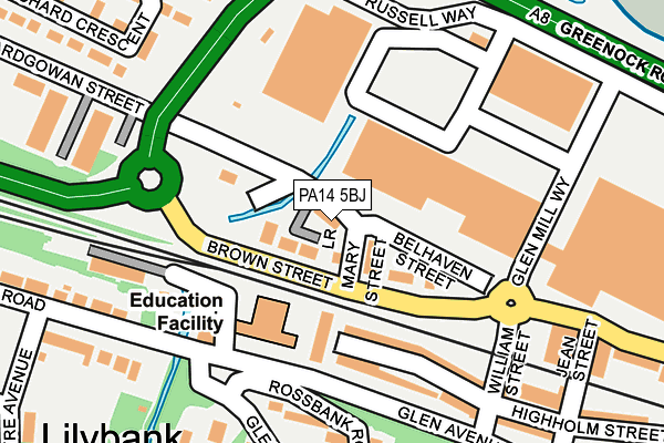 PA14 5BJ map - OS OpenMap – Local (Ordnance Survey) PA14 5BJ map - OS OpenMap – Local (Ordnance Survey)