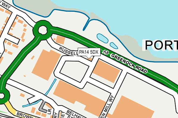 PA14 5DX map - OS OpenMap – Local (Ordnance Survey) PA14 5DX map - OS OpenMap – Local (Ordnance Survey)