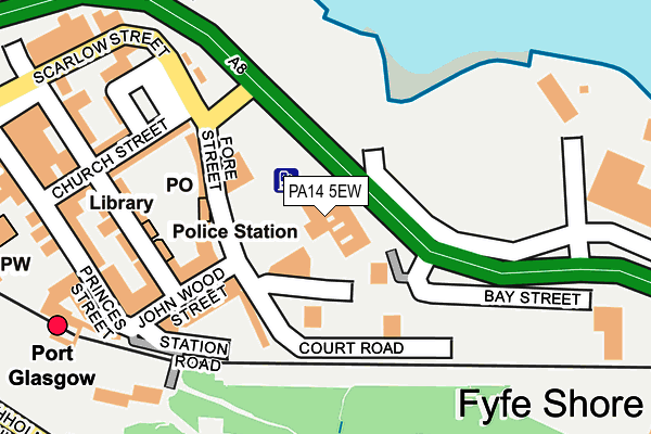 PA14 5EW map - OS OpenMap – Local (Ordnance Survey) PA14 5EW map - OS OpenMap – Local (Ordnance Survey)
