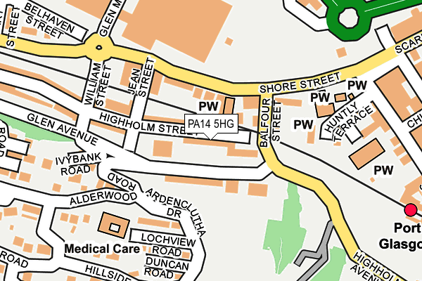 PA14 5HG map - OS OpenMap – Local (Ordnance Survey) PA14 5HG map - OS OpenMap – Local (Ordnance Survey)