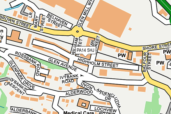 PA14 5HJ map - OS OpenMap – Local (Ordnance Survey) PA14 5HJ map - OS OpenMap – Local (Ordnance Survey)
