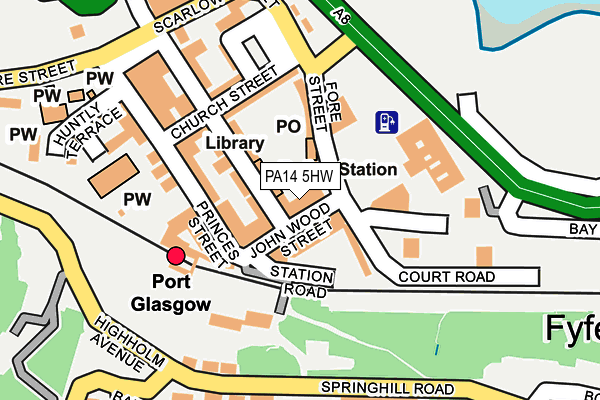PA14 5HW map - OS OpenMap – Local (Ordnance Survey) PA14 5HW map - OS OpenMap – Local (Ordnance Survey)