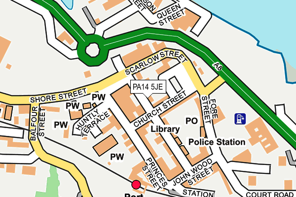 PA14 5JE map - OS OpenMap – Local (Ordnance Survey) PA14 5JE map - OS OpenMap – Local (Ordnance Survey)