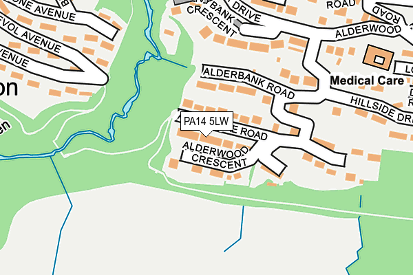 PA14 5LW map - OS OpenMap – Local (Ordnance Survey) PA14 5LW map - OS OpenMap – Local (Ordnance Survey)