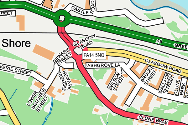 PA14 5NQ map - OS OpenMap – Local (Ordnance Survey) PA14 5NQ map - OS OpenMap – Local (Ordnance Survey)