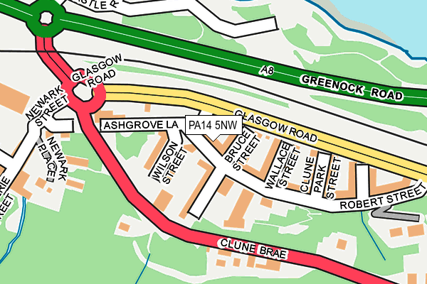 PA14 5NW map - OS OpenMap – Local (Ordnance Survey)