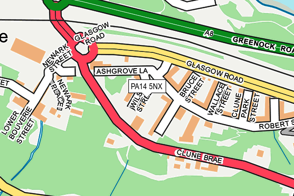 PA14 5NX map - OS OpenMap – Local (Ordnance Survey) PA14 5NX map - OS OpenMap – Local (Ordnance Survey)