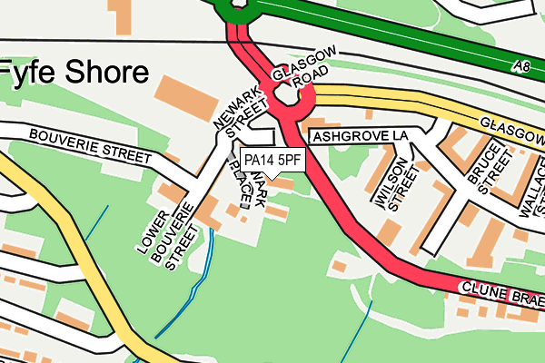 PA14 5PF map - OS OpenMap – Local (Ordnance Survey) PA14 5PF map - OS OpenMap – Local (Ordnance Survey)