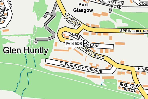 PA14 5QB map - OS OpenMap – Local (Ordnance Survey) PA14 5QB map - OS OpenMap – Local (Ordnance Survey)