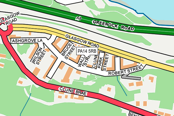 PA14 5RB map - OS OpenMap – Local (Ordnance Survey)