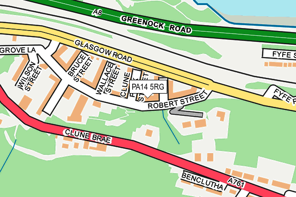 PA14 5RG map - OS OpenMap – Local (Ordnance Survey) PA14 5RG map - OS OpenMap – Local (Ordnance Survey)
