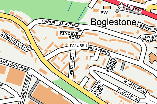 PA14 5RU map - OS OpenMap – Local (Ordnance Survey) PA14 5RU map - OS OpenMap – Local (Ordnance Survey)