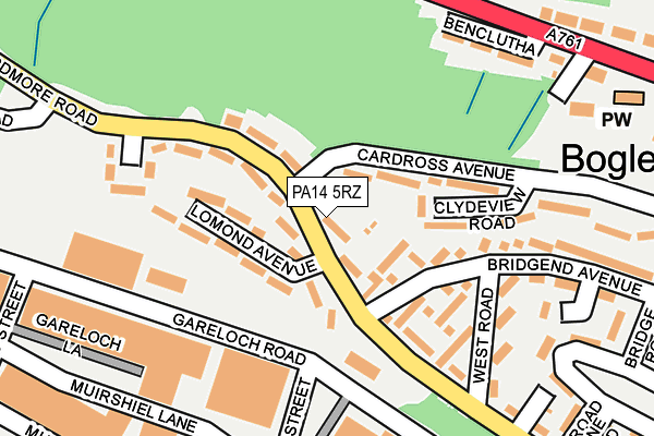 PA14 5RZ map - OS OpenMap – Local (Ordnance Survey) PA14 5RZ map - OS OpenMap – Local (Ordnance Survey)