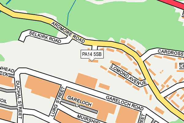 PA14 5SB map - OS OpenMap – Local (Ordnance Survey) PA14 5SB map - OS OpenMap – Local (Ordnance Survey)