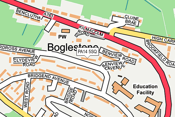 PA14 5SQ map - OS OpenMap – Local (Ordnance Survey) PA14 5SQ map - OS OpenMap – Local (Ordnance Survey)