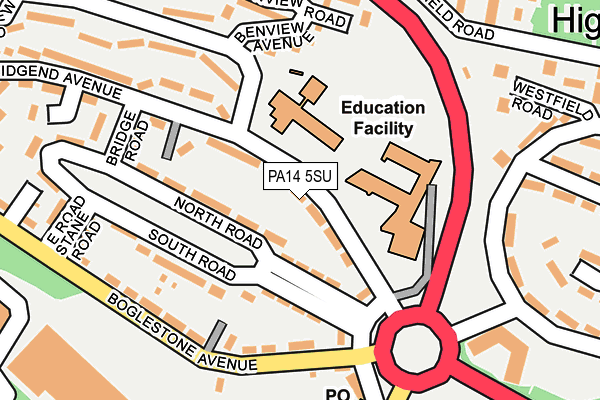 PA14 5SU map - OS OpenMap – Local (Ordnance Survey) PA14 5SU map - OS OpenMap – Local (Ordnance Survey)